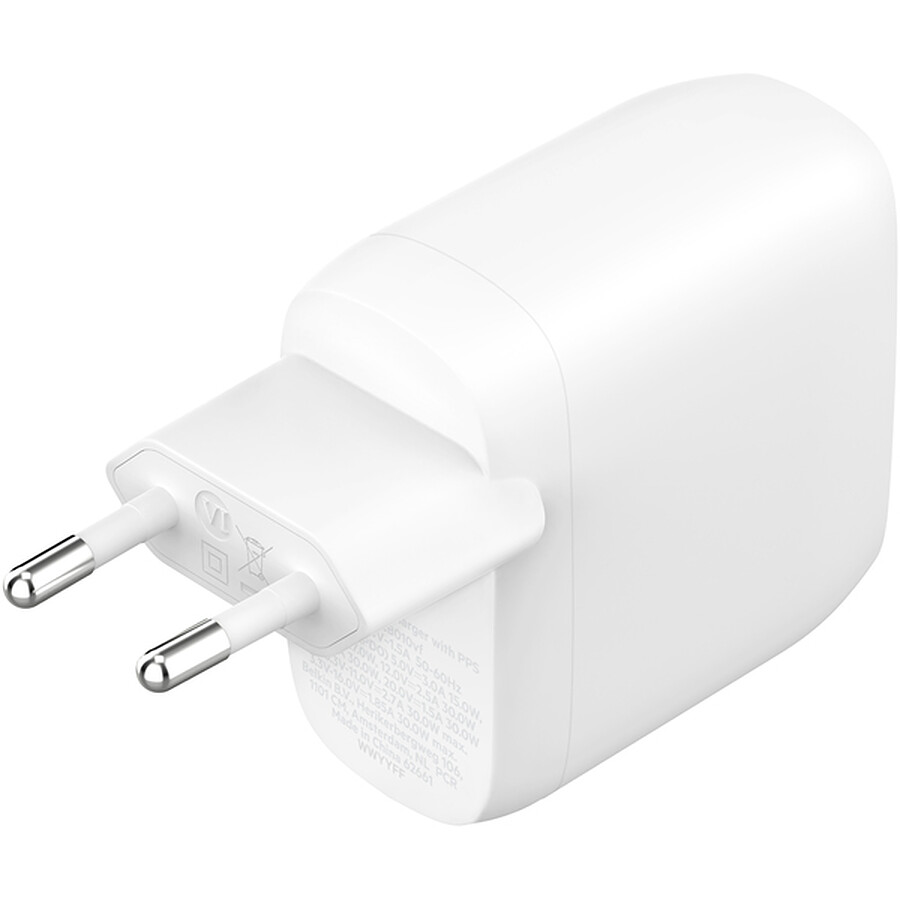 Chargeur Belkin Chargeur secteur 2 ports USB-C 60 W (2 x 30 W) - Blanc