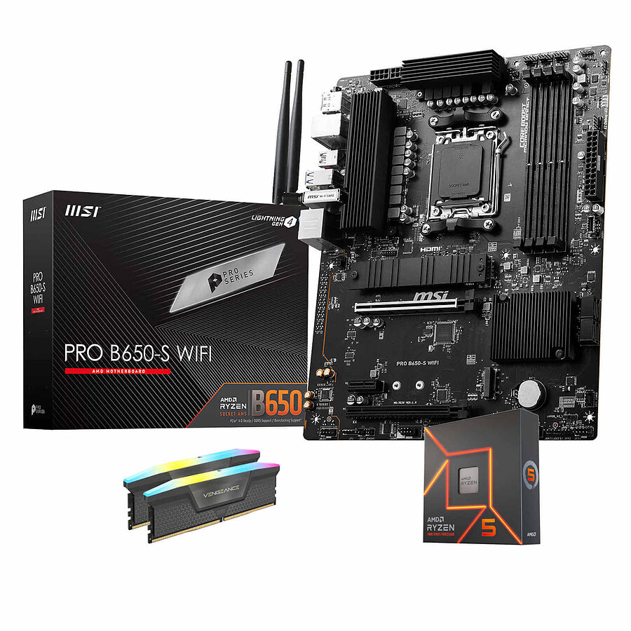 Kit upgrade PC AMD Ryzen 5 7600X - MSI B650 - RAM 32 Go DDR5