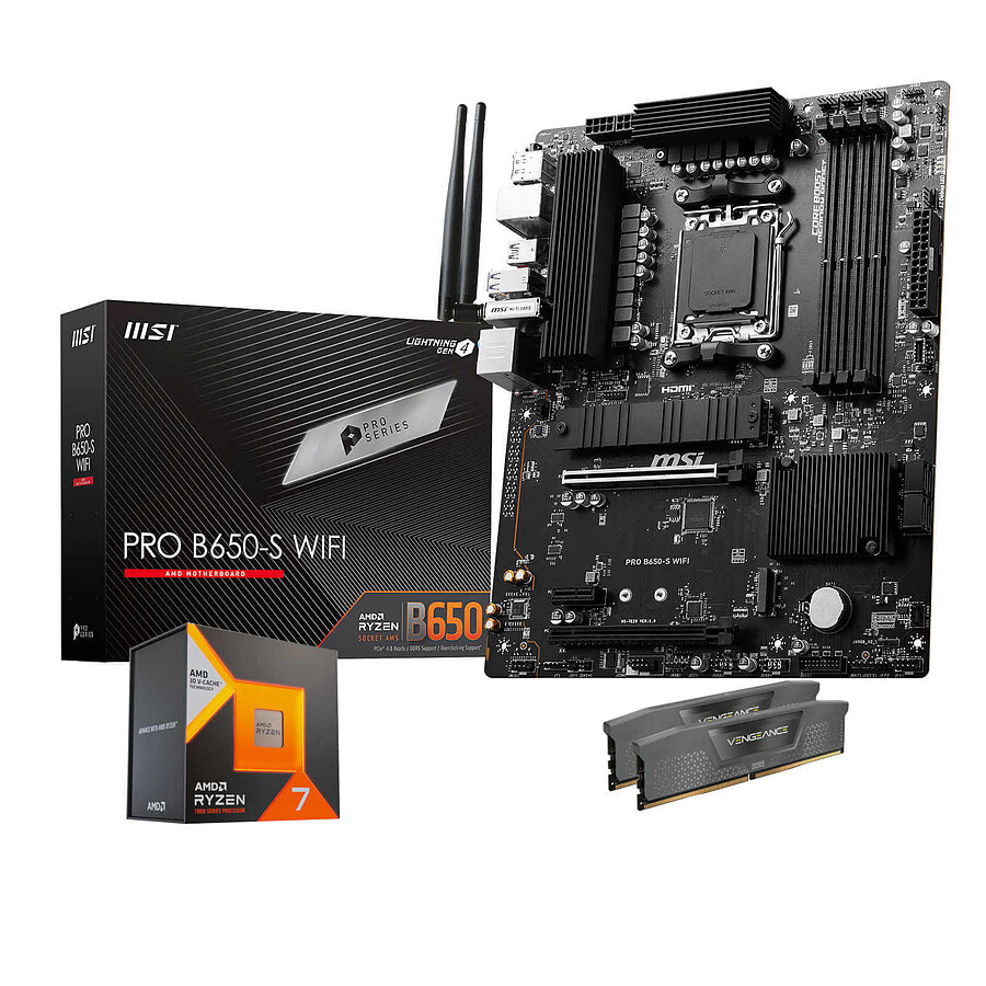 Kit upgrade PC AMD Ryzen 7 7800X3D - MSI B650 - RAM 32 Go DDR5