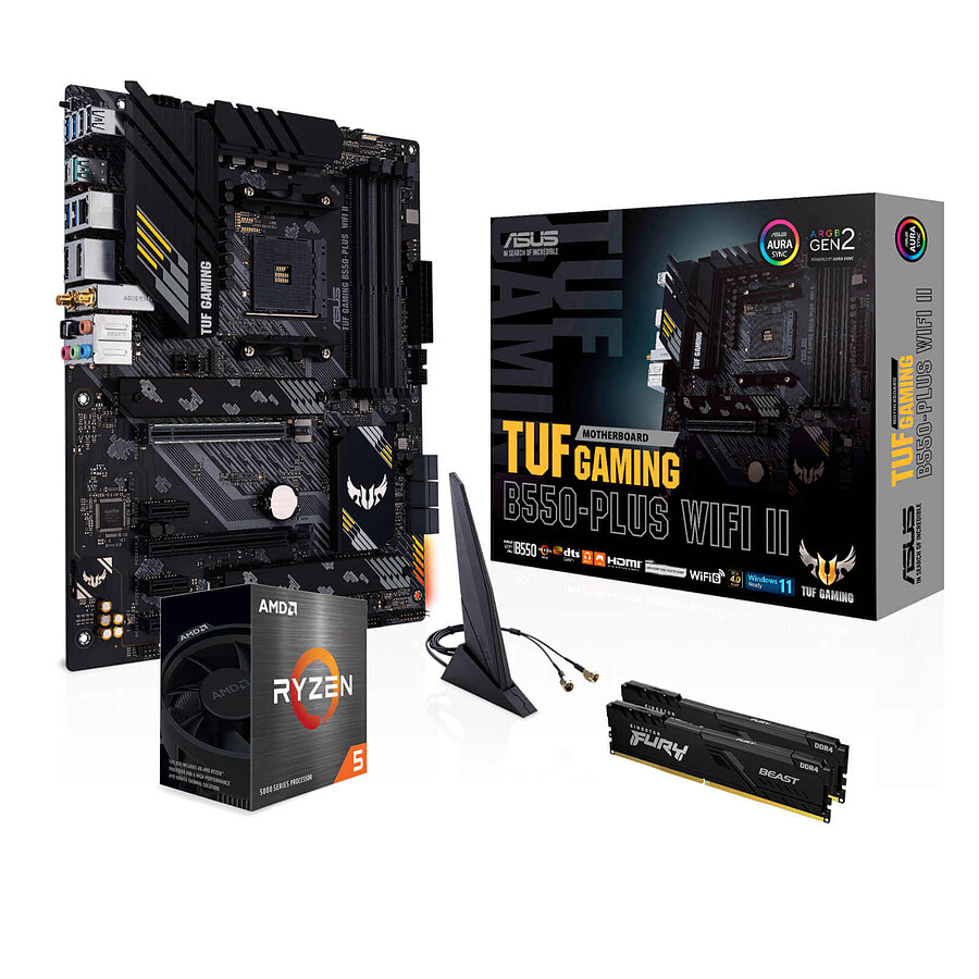 Kit upgrade PC AMD Ryzen 5 5600X - Asus B550 - RAM 16 Go 3200 MHz 