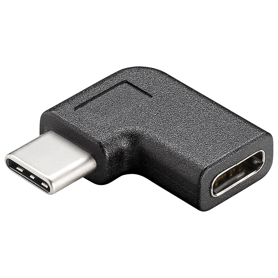 Câble USB Goobay Adaptateur USB-C 3.0 mâle sur USB-C femelle coudé 90°