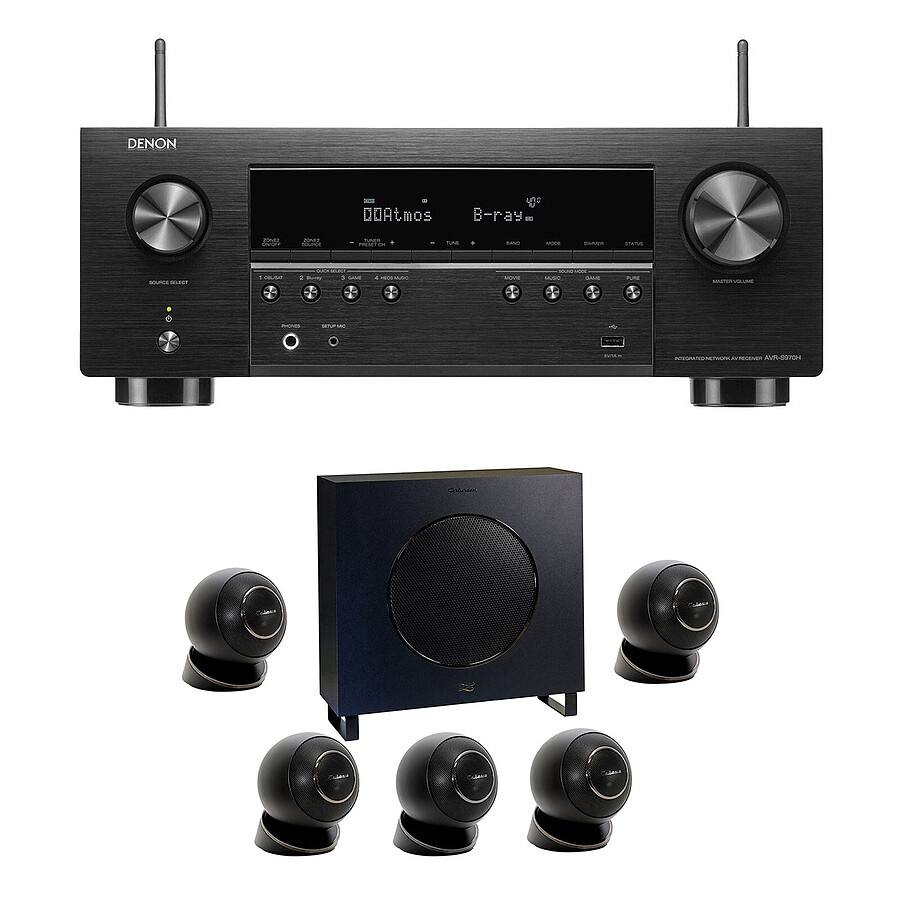 Ensemble Home-Cinéma Denon AVR-S970H + Cabasse Eole 4 Noir 5.1