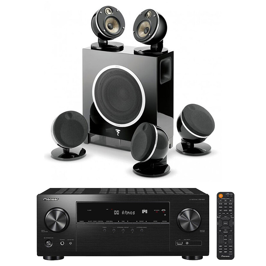 Ensemble Home-Cinéma Pioneer VSX-935 Noir + Focal Dôme Flax Pack 5.1 Noir