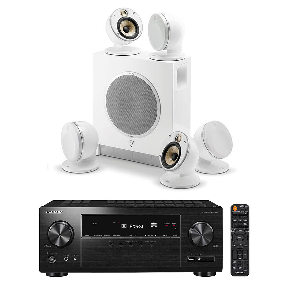 Ensemble Home-Cinéma Pioneer VSX-935 Noir + Focal Dôme Flax Pack 5.1 Blanc