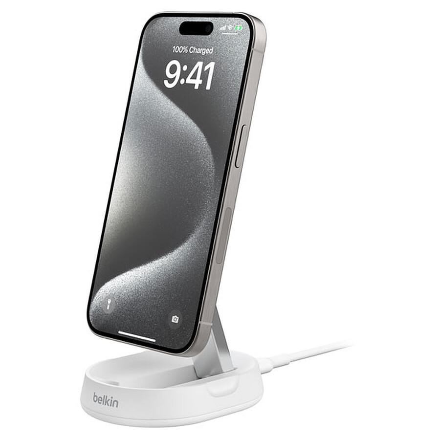 Chargeur Belkin BoostCharge Pro Qi2 15W Blanc (chargeur inclus)