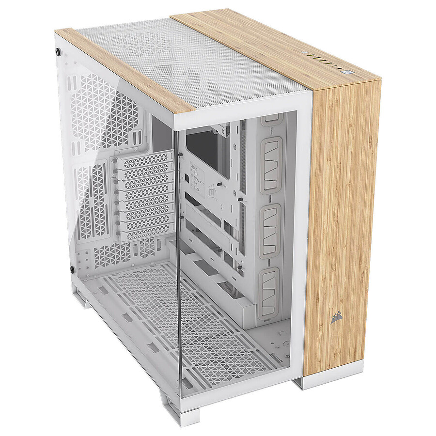 Boîtier PC Corsair 6500X - Blanc/Bambou