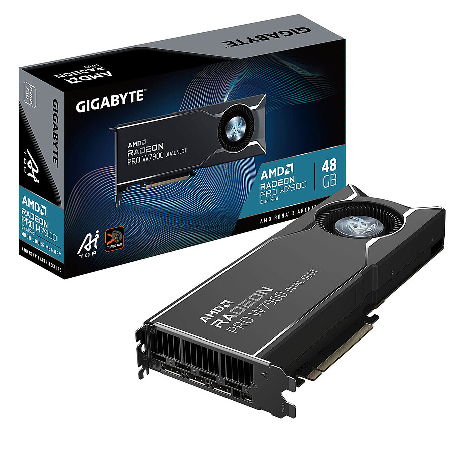 Carte graphique pro Gigabyte Radeon PRO W7900 Dual Slot AI TOP 48G