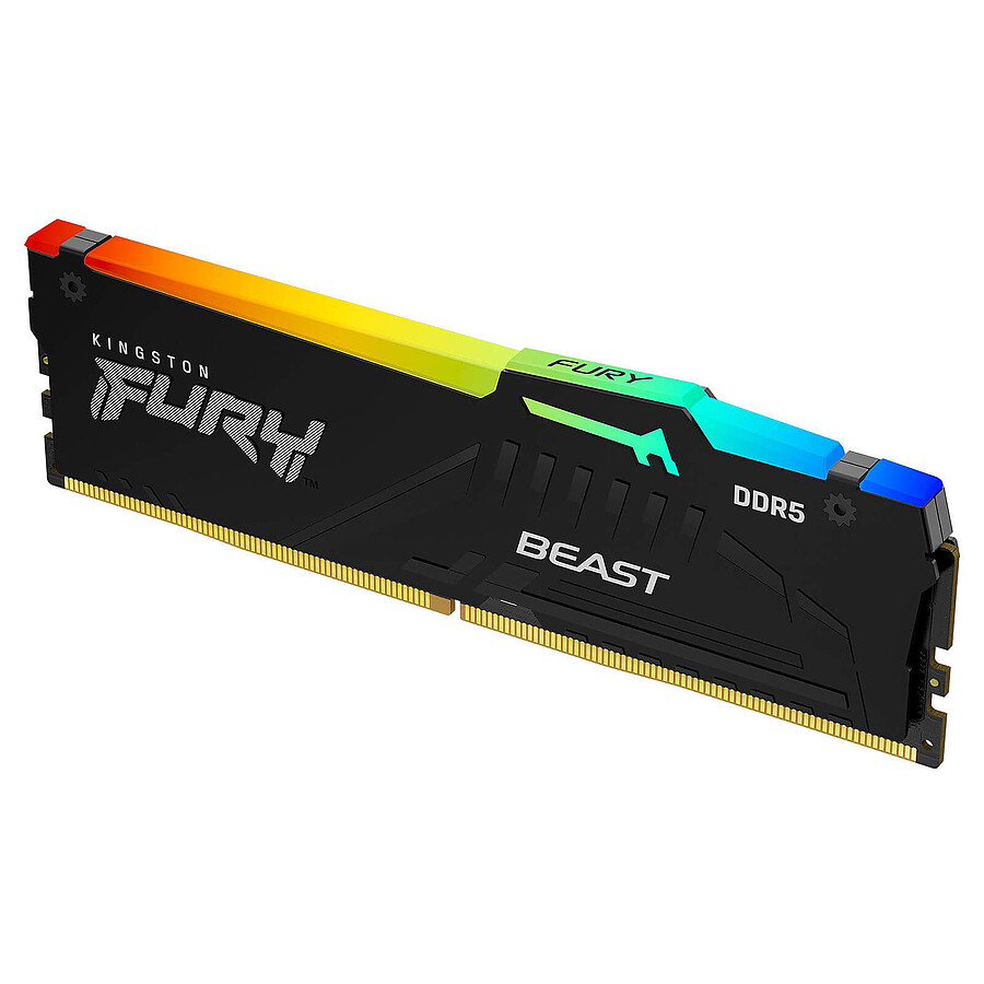 Mémoire Kingston Fury Beast RGB - 1 x 16 Go (16 Go) - DDR5 6000 MHz - CL30