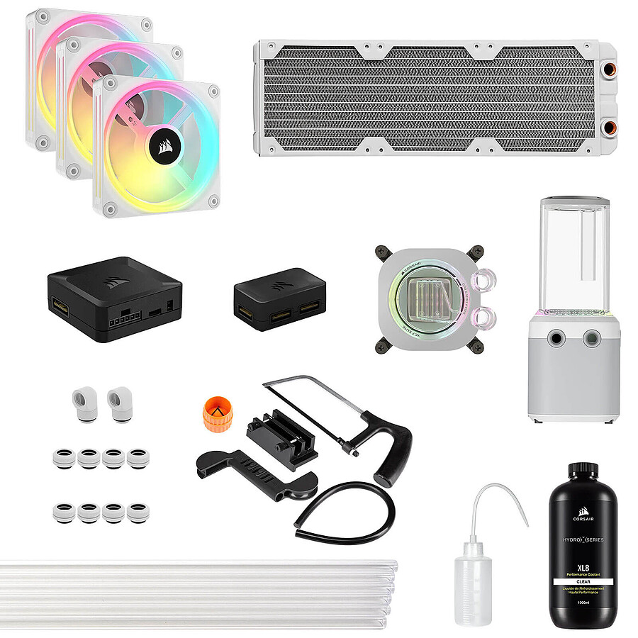 Watercooling Custom Corsair Hydro X Series iCUE LINK XH405i RGB - Blanc