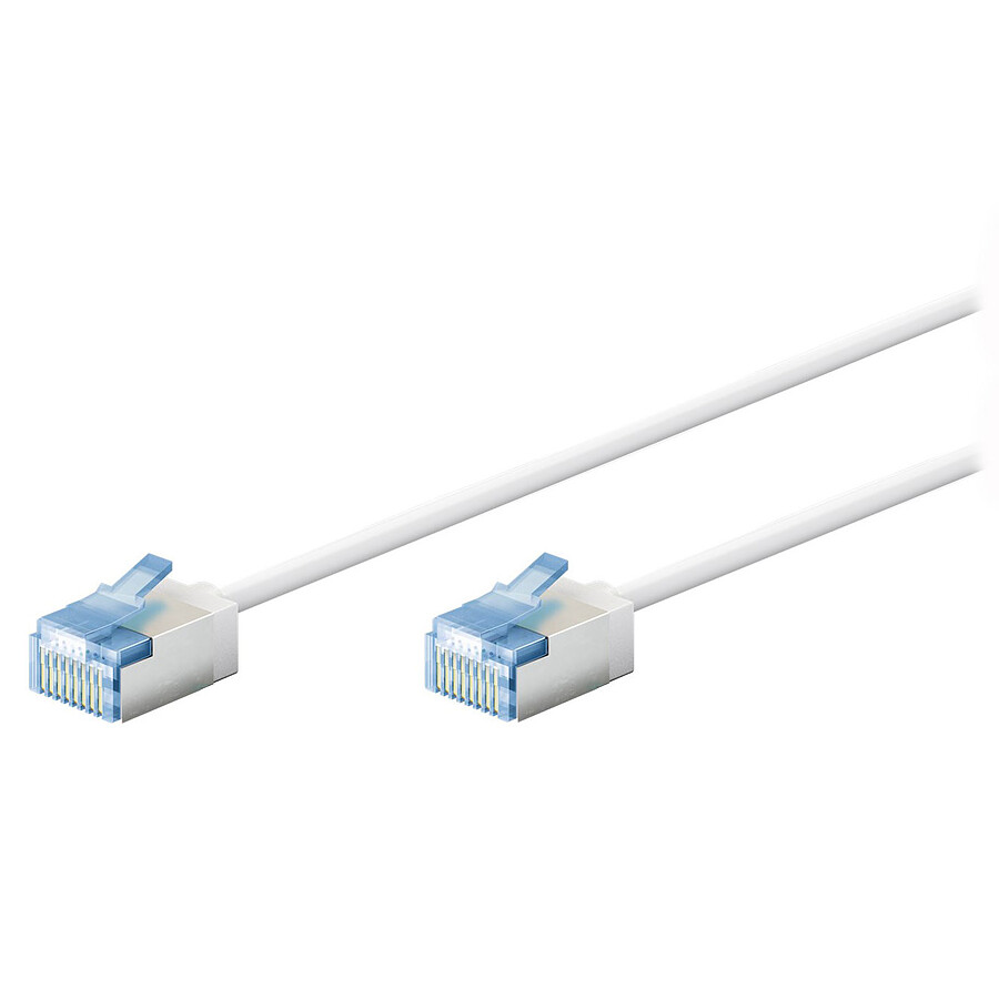 Câble RJ45 Goobay Câble RJ45 Slim Cat 6a U/FTP  - 7.5 m - Blanc