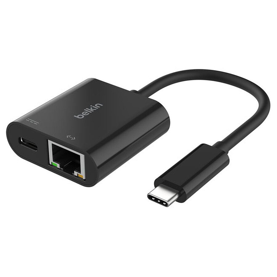 Câble USB Belkin Adaptateur USB-C vers RJ45 Gigabit Ethernet passtrhough 100 W