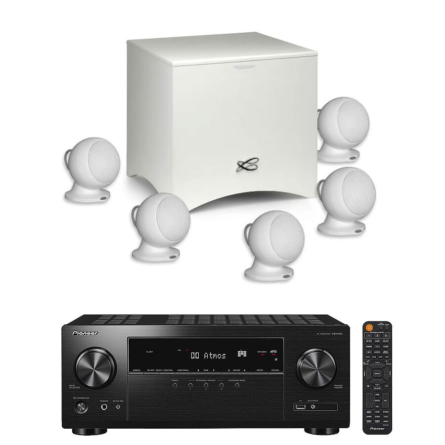 Ensemble Home-Cinéma Pioneer VSX-935 Noir + Cabasse Alcyone 3 Blanc 5.1