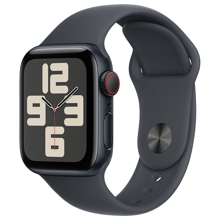 Montre connectée Apple Watch SE GPS + Cellular (2024) - 40 mm - Aluminium Minuit - Bracelet Sport Minuit S/M