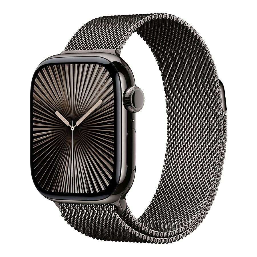 Montre connectée Apple Watch Series 10 GPS  + Cellular - Titane Ardoise - Bracelet Milanais - 42 mm