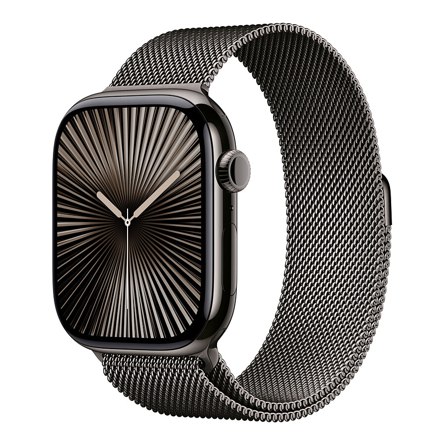 Montre connectée Apple Watch Series 10 GPS  + Cellular - Titane Ardoise - Bracelet Milanais M/L - 46 mm