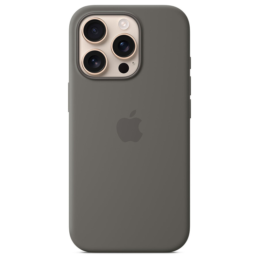 Coque et housse Apple Coque en silicone avec MagSafe Gris minéral - iPhone 16 Pro Max 