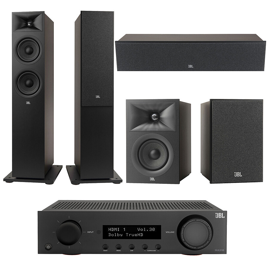 Ensemble Home-Cinéma JBL MA310 Noir + JBL Pack Stage V2 260F Espresso 5.0