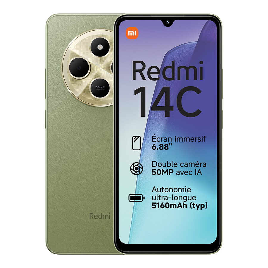 Smartphone Xiaomi Redmi 14C (Vert) - 128 Go