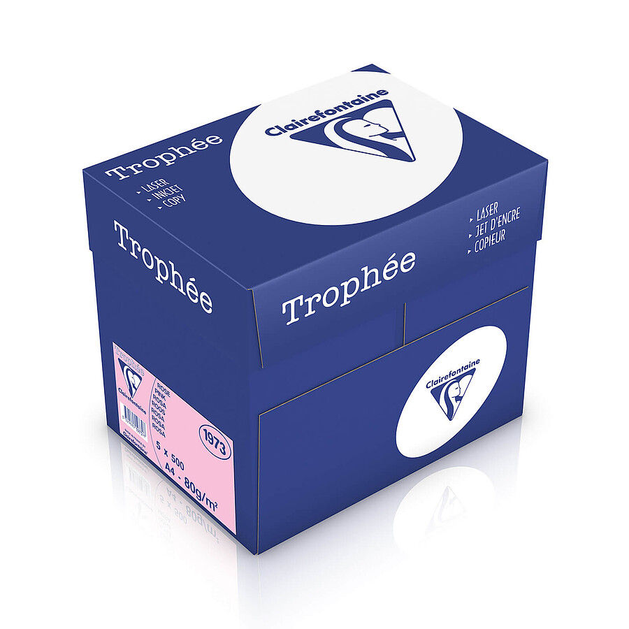 Papier imprimante Clairefontaine Trophée A4 80g Rose x 5 ramettes