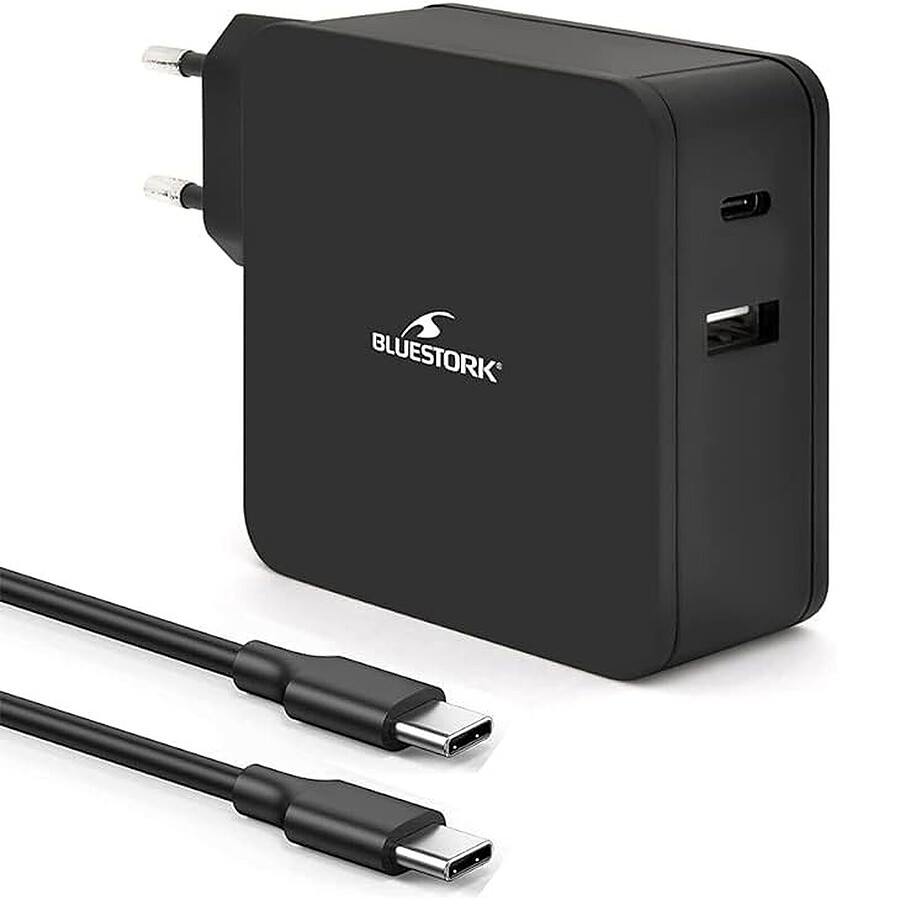 Chargeur PC portable Bluestork Chargeur USB-C 65W Noir