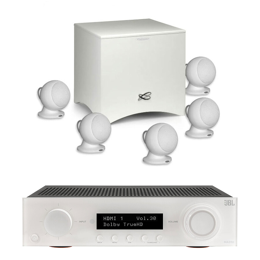 Ensemble Home-Cinéma JBL MA310 Blanc + Cabasse Alcyone 3 Blanc 5.1