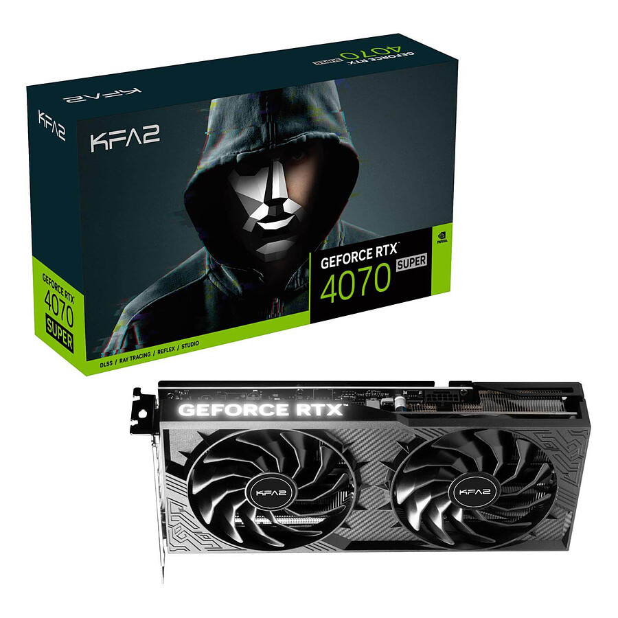 Carte graphique KFA2 GeForce RTX 4070 SUPER 1-Click OC 2X V2