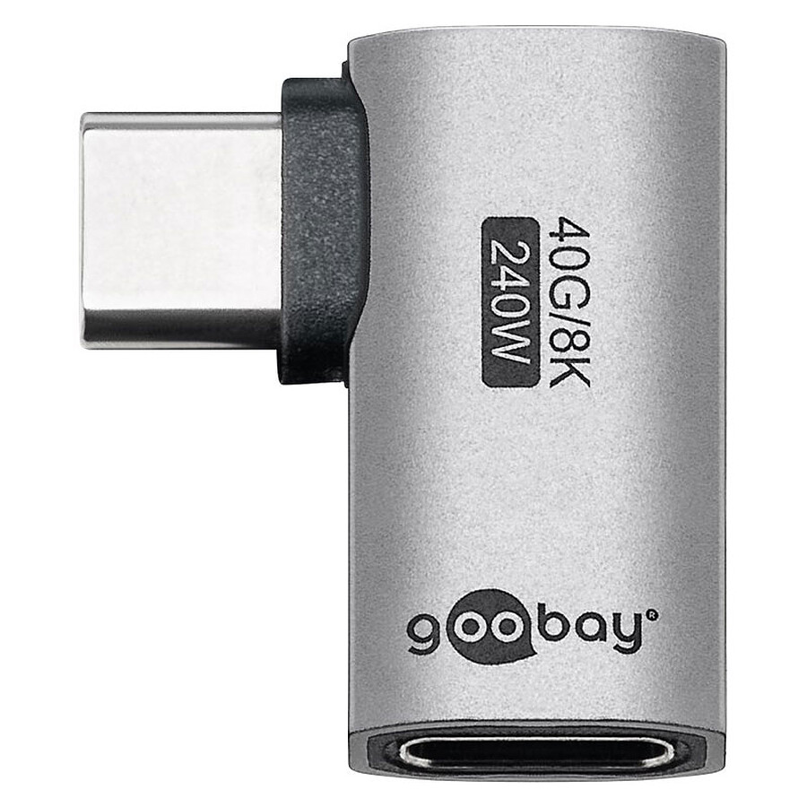 Câble USB Goobay Adaptateur USB-C Mâle vers USB-C Femelle coudé à 90°