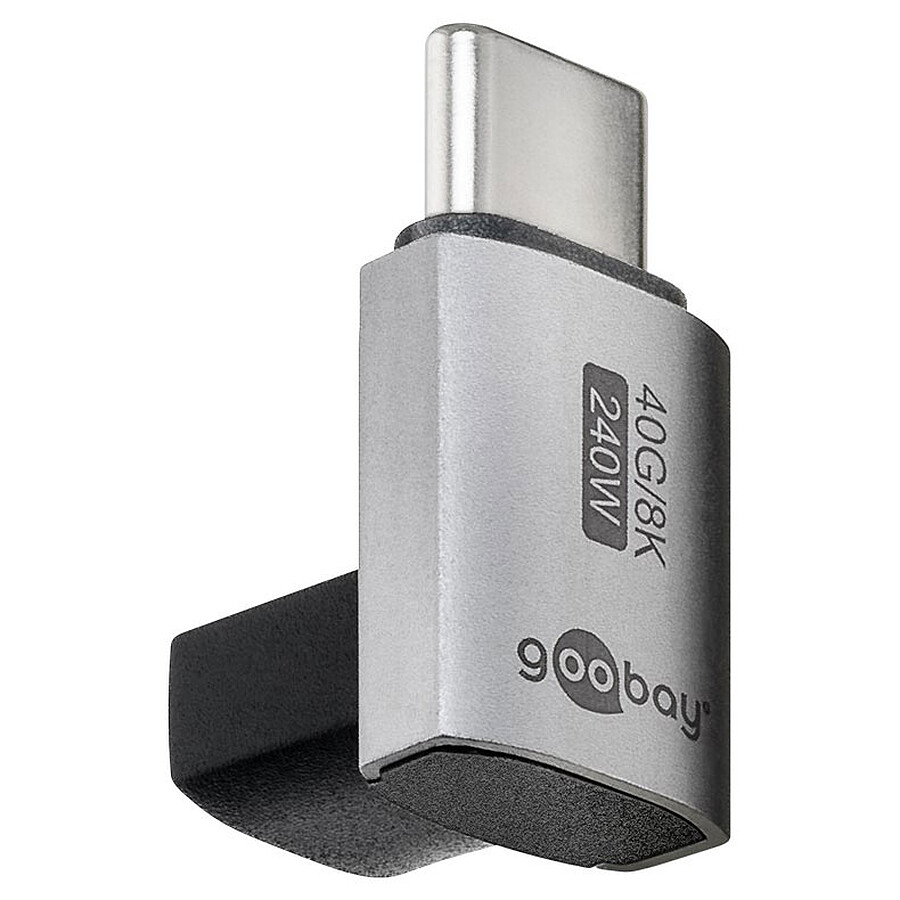 Câble USB Goobay Adaptateur USB-C Mâle vers USB-C Mâle coudé à 90°