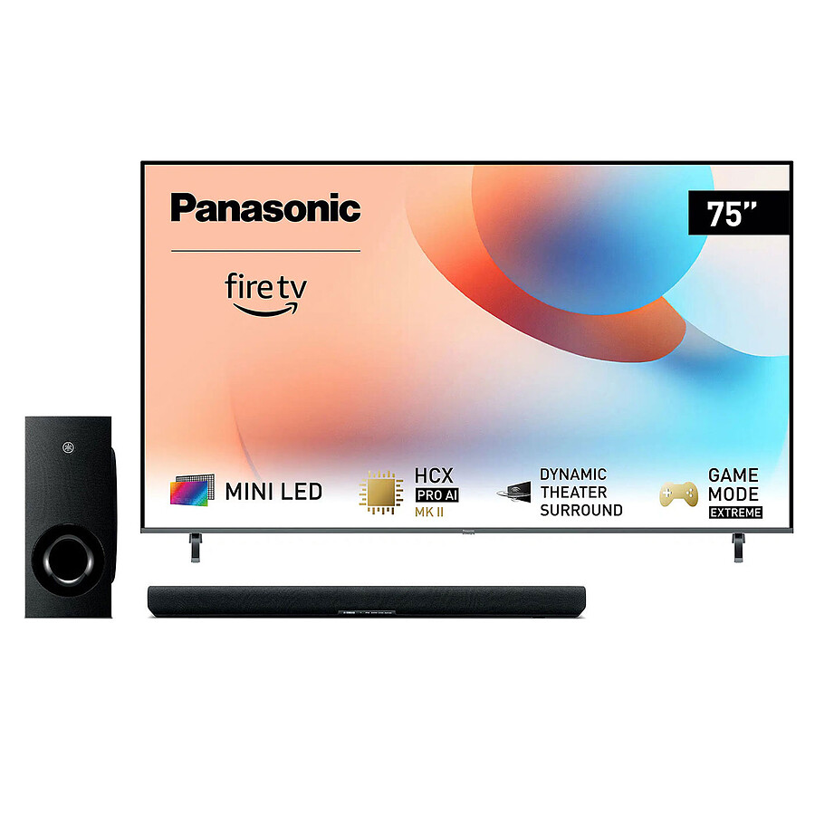 TV Panasonic 75W95AEG + Yamaha ATS-B400 Noir