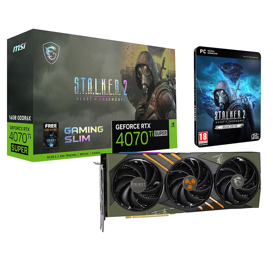 Carte graphique MSI GeForce RTX 4070 Ti SUPER GAMING SLIM STALKER 2 EDITION 