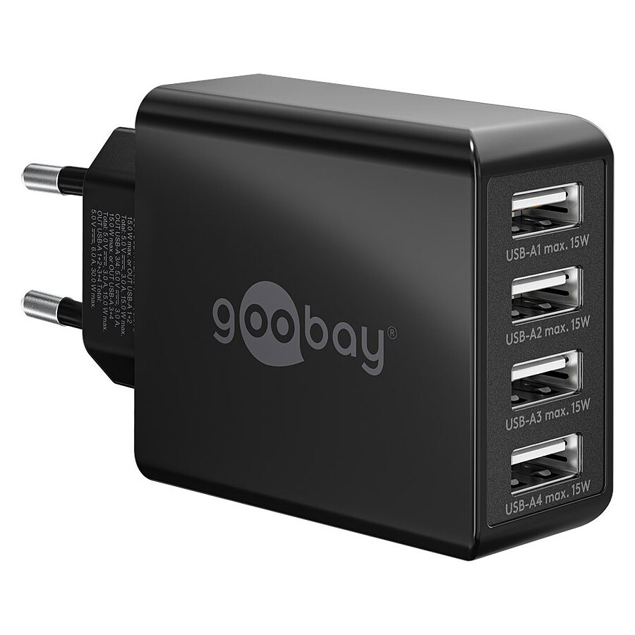 Chargeur Goobay Chargeur multiport USB-A 30 W - Noir