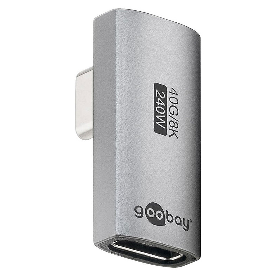 Câble USB Goobay Adaptateur USB-C Mâle vers USB-C Femelle Vertical à 90° et Rotatif