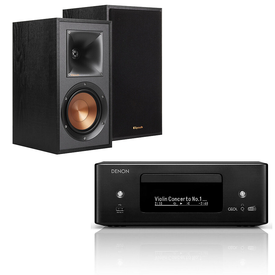 Mini-chaine Denon RCD-N12DAB Noir + Klipsch R-51M