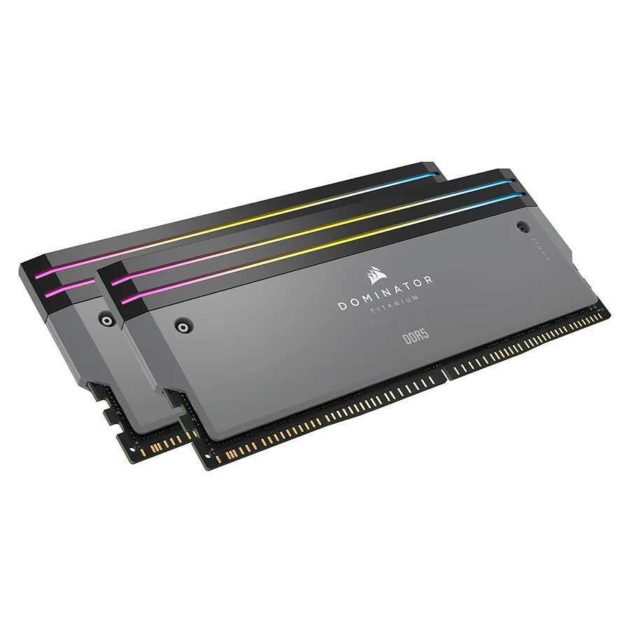 Mémoire Corsair Dominator Titanium RGB DDR5 - Kit d'éclairage Gris