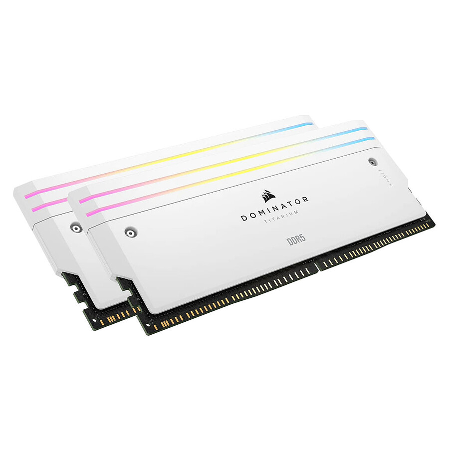 Mémoire Corsair Dominator Titanium RGB DDR5 - Kit d'éclairage Blanc