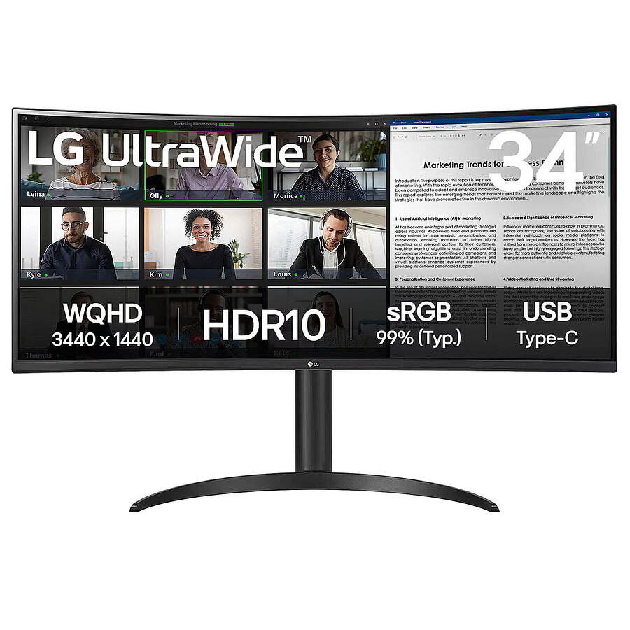 Écran PC LG UltraWide 34WR55QK-B