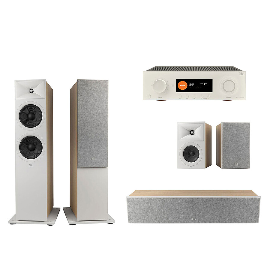 Ensemble Home-Cinéma JBL MA7100HP Blanc + Pack Stage V2 280F Latte 5.0