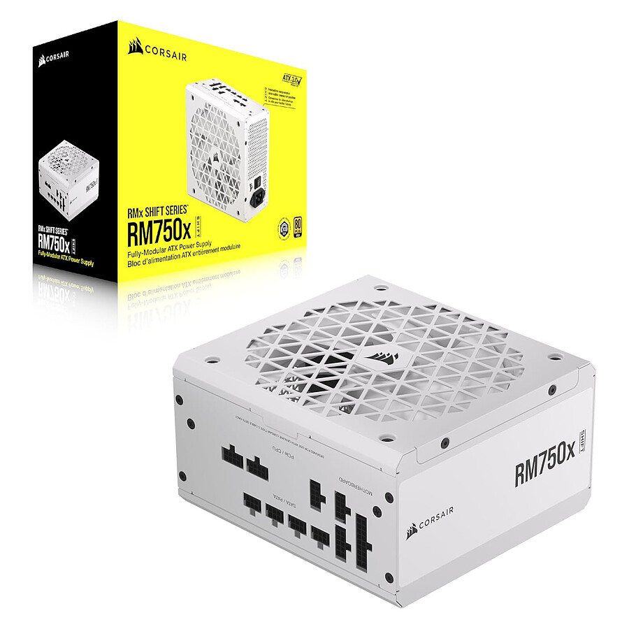 Alimentation PC Corsair RM750X - 750W 80 PLUS Gold, Modulaire, Ventilateur 135mm, Silence à Faible Charge, Garantie 7 Ans