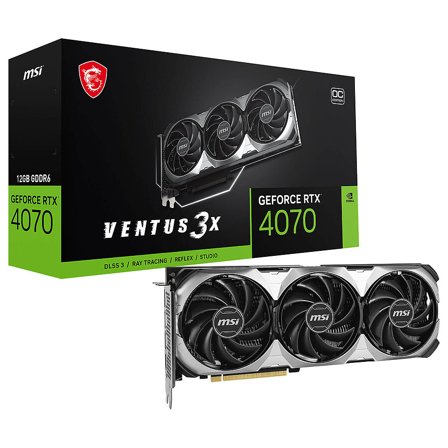 Carte graphique MSI GeForce RTX 4070 VENTUS 3X E1 12G OC