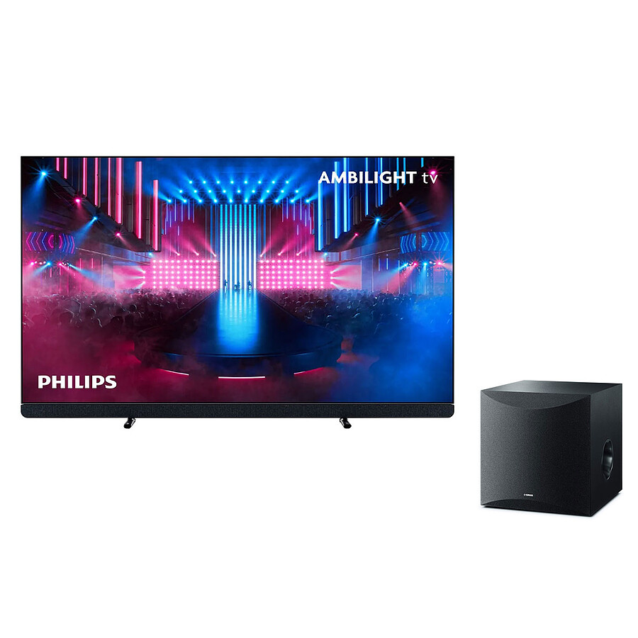 TV Philips 55OLED909 + Yamaha NS-SW100 Noir