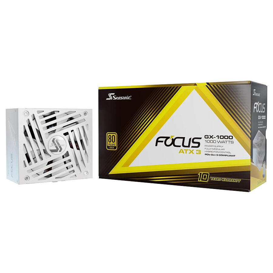 Alimentation PC Seasonic FOCUS GX-1000 ATX 3 (2024) - Blanc