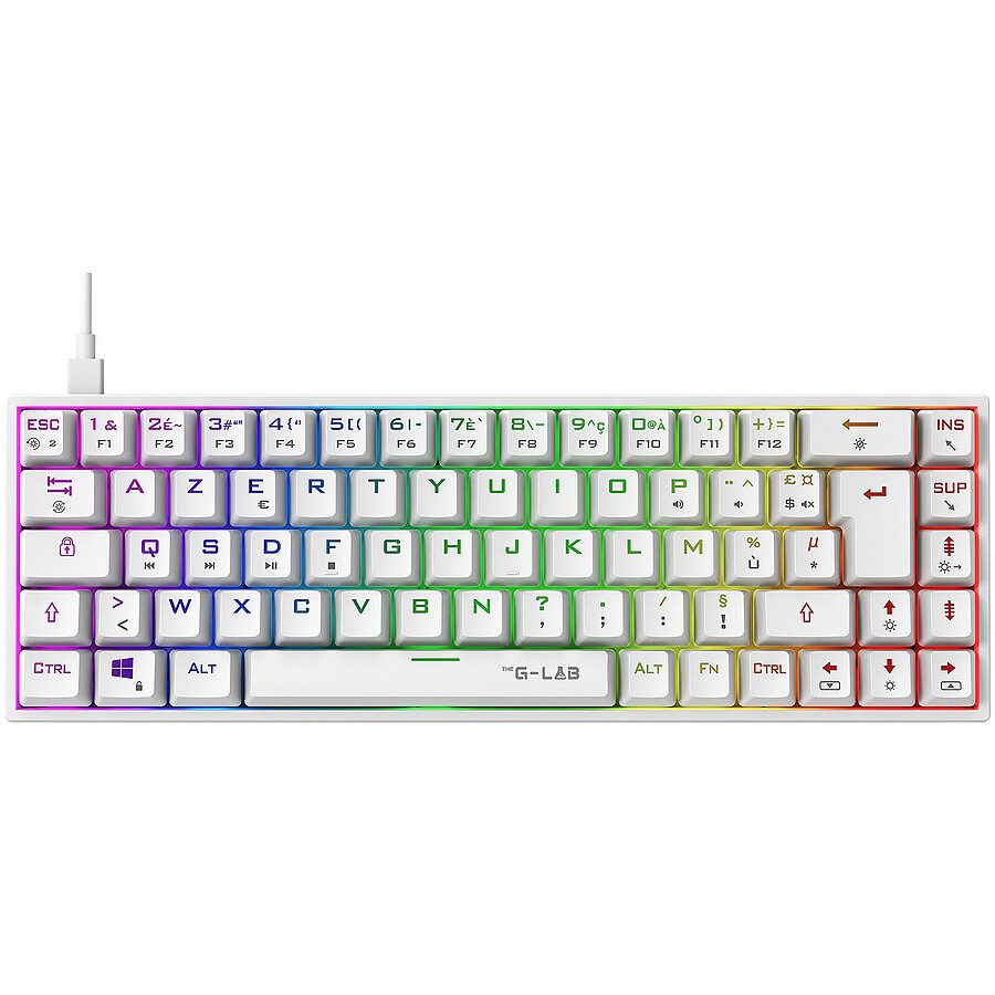 Clavier PC The G-Lab Keyz Titanium - Blanc