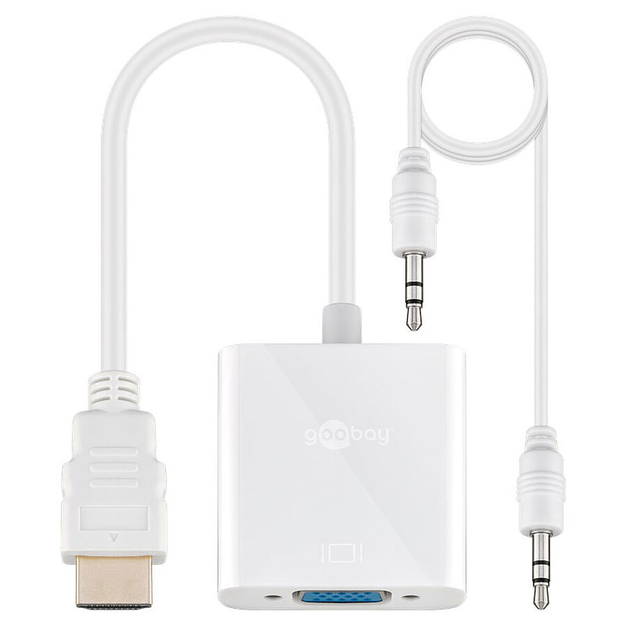 Adaptateur HDMI Goobay adaptateur HDMI mâle / VGA femelle + Jack 3.5 mm - Blanc
