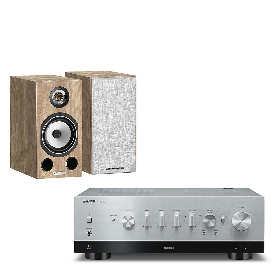 Mini-chaine Yamaha R-N800A Argent + Triangle Comète Ez Chêne clair