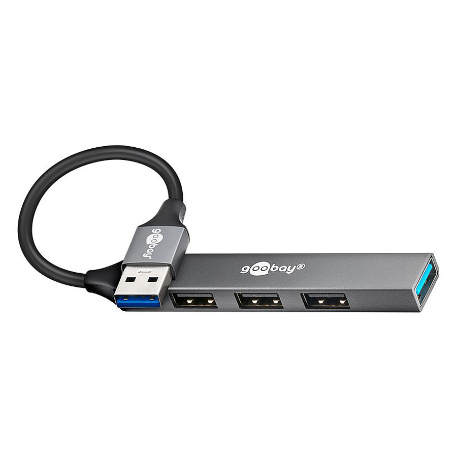 Hub USB Goobay Hub Slim USB-A vers 4 ports USB