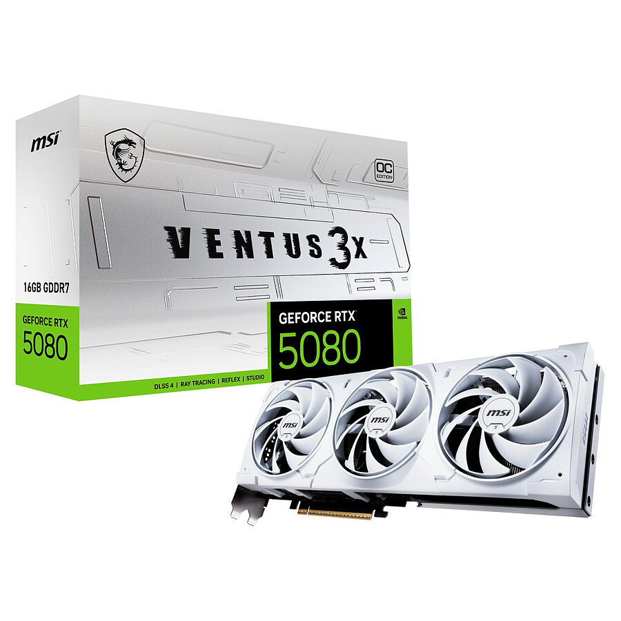Carte graphique MSI GeForce RTX 5080 16G VENTUS 3X OC WHITE
