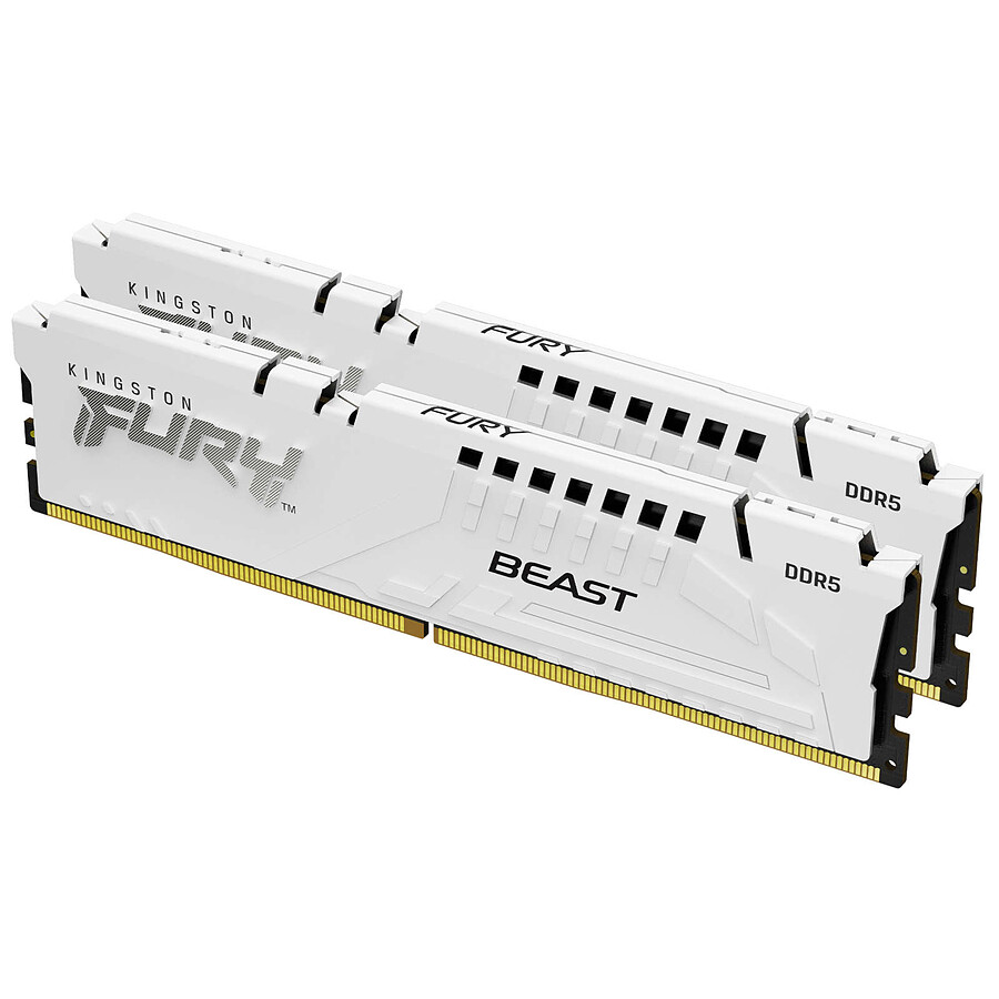 Mémoire Kingston Fury Beast White - 2 x 32 Go (64 Go) - DDR5 6000 MHz - CL30