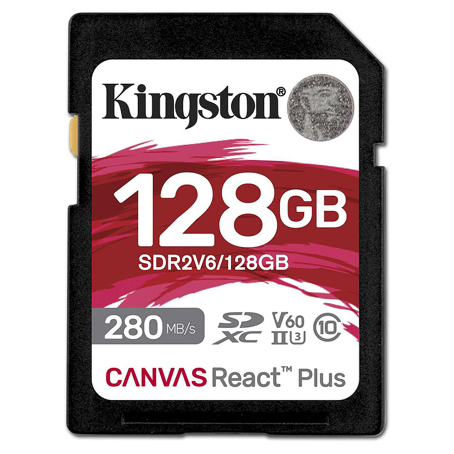 Carte SD Kingston SD Canvas React Plus V60 SDR2V6 - 128GB