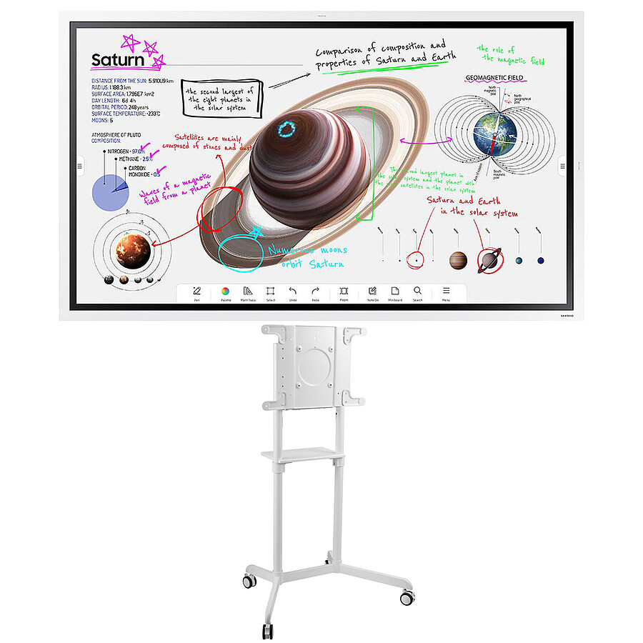Écran dynamique Samsung Flip 4 WM55B + Vivolink VLFS3770 - Ecran tactile et interactif 4K UHD 
