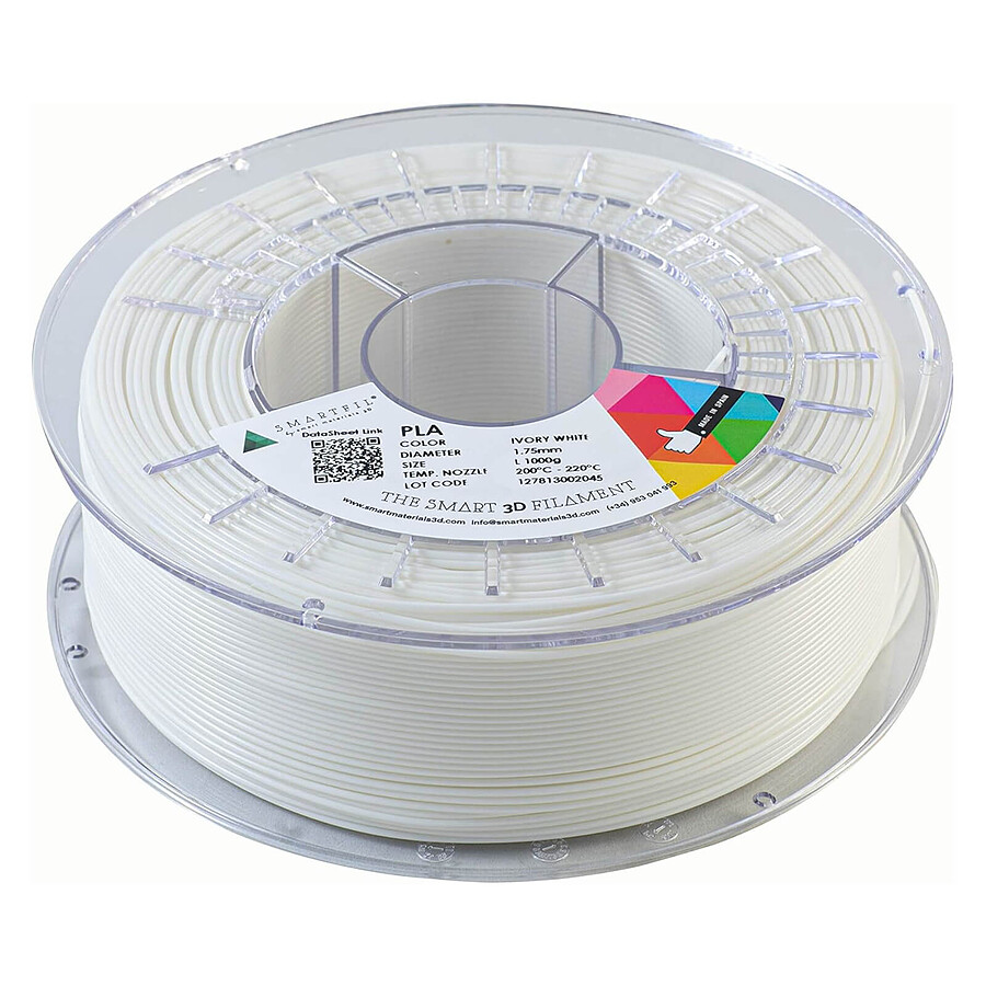 Filament 3D Smartfil Bobine PLA - Blanc 1.75 mm